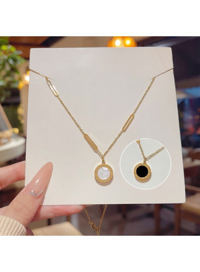 AMETOER Elegant Stainsteel 18K Gold Plated Pendant Necklace for Women – Modern Paperclip Chain, Minimalist Jewelry for Casual and Formal Wear - Image 1